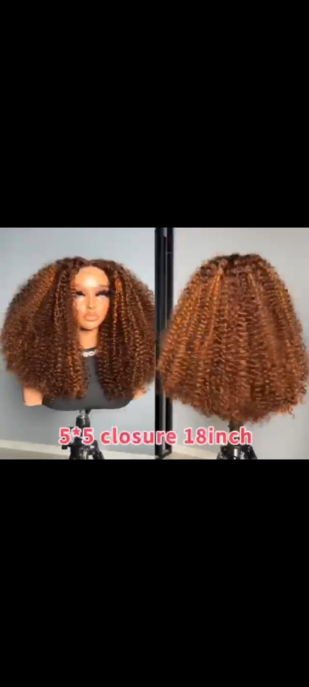 Perruque bouclée Piano - Closure 5*5 - Long18 - Densité 400%