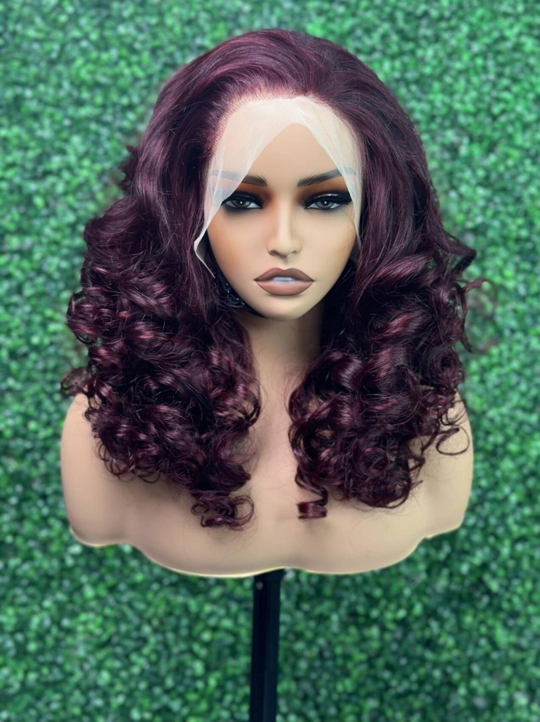 Perruque Bouncy Aicha- 100% Human hair  -densité 300%- Frontale 13*4- Taille 20