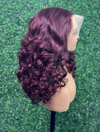 Perruque Bouncy Aicha- 100% Human hair  -densité 300%- Frontale 13*4- Taille 20