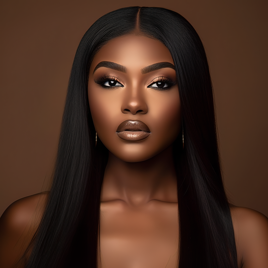 Perruque  Noir closure  HD 5*5 - 100% Human Hair - 250% densité