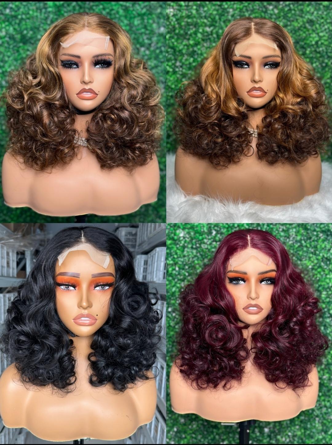 Perruque Bouncy Camilia - densité 300%- transparent Closure 4*4 - 100%human hair - Taille 16