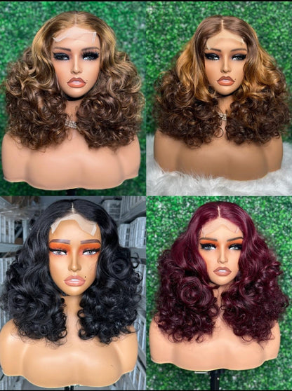 Perruque Bouncy Camilia - densité 300%- transparent Closure 4*4 - 100%human hair - Taille 16