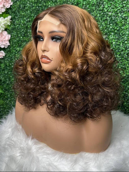 Perruque Bouncy Camilia - densité 300%- transparent Closure 4*4 - 100%human hair - Taille 16