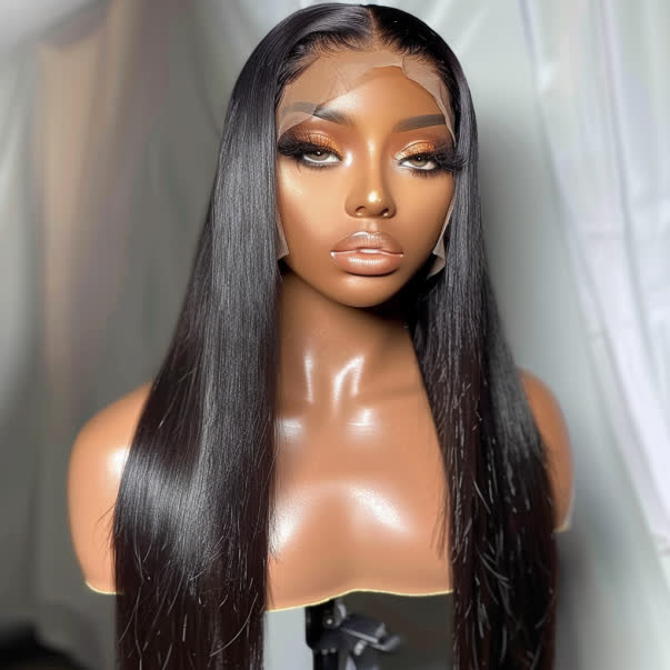 Perruque lisse HD frontale 13*4  - 100%human hair - Densité 210%