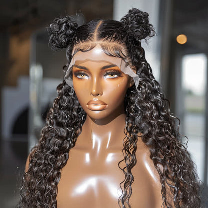 Perruque Deepwave closure  transparent 4*4 - 100%human hair - Densité 210%