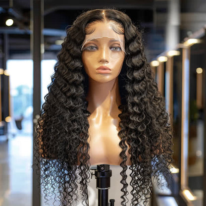 Perruque Deepwave closure  transparent 4*4 - 100%human hair - Densité 210%