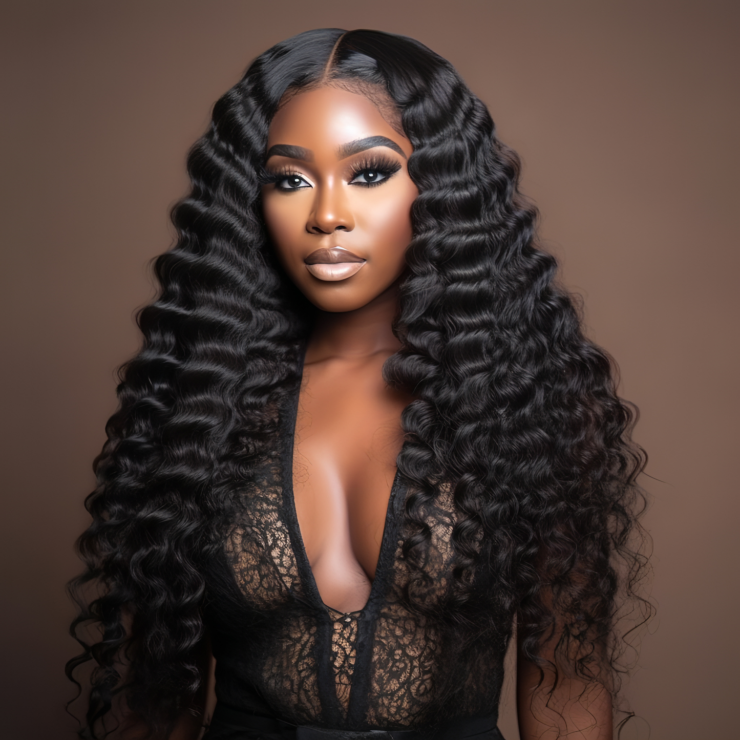 Perruque Deepwave closure  transparent 4*4 - 100%human hair - Densité 210%