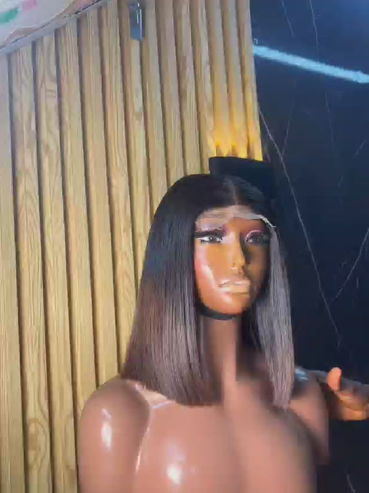 Coupe courte vietnamienne noir marron dégradé - Long 12 - Densité 210%