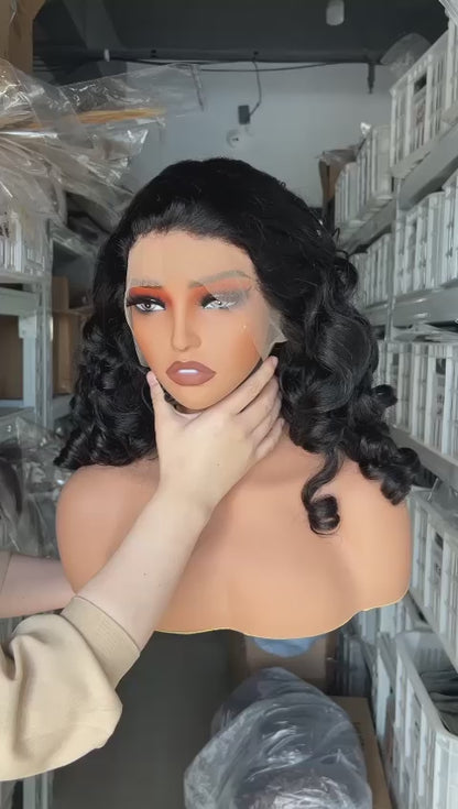 Perruque Bouncy Aicha- 100% Human hair  -densité 300%- Frontale 13*4- Taille 20