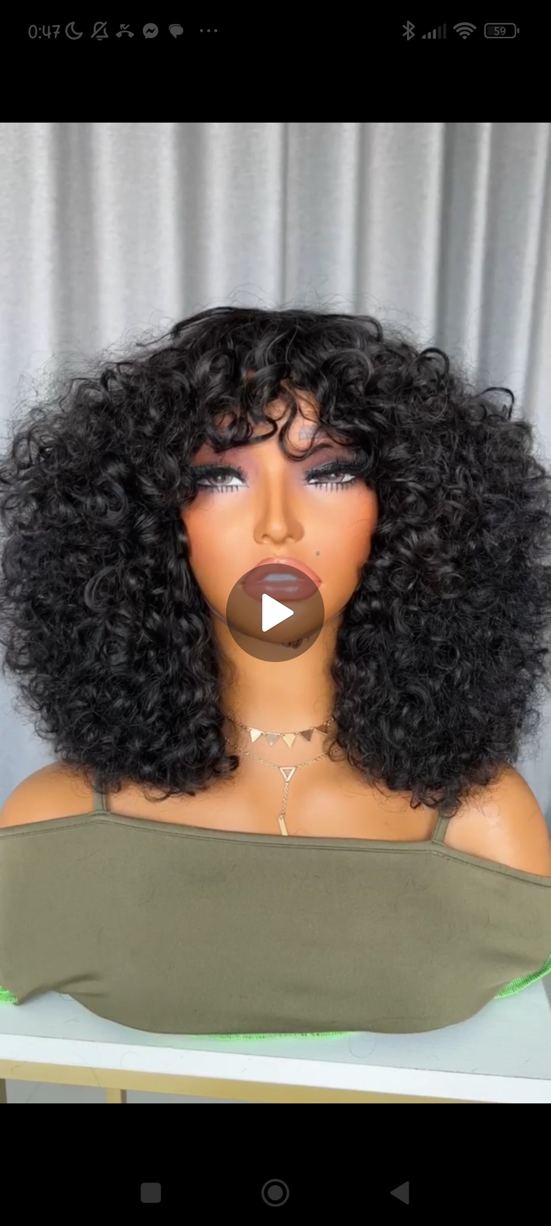 Perruque à frange - densité 250%